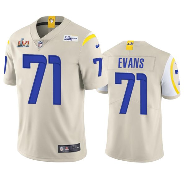 Premium Los Angeles Rams #71 Bobby Evans Men's Super Bowl LVI Patch Vapor Limited NFL Jersey Bone Be among the first to own Order your Rams stuff right away