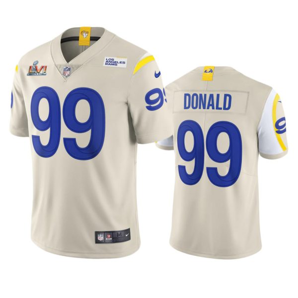 HighQuality Los Angeles Rams #99 Aaron Donald Men's Super Bowl LVI Patch Vapor Limited NFL Jersey Bone For a short time available Don't miss your chance to own Rams clothing