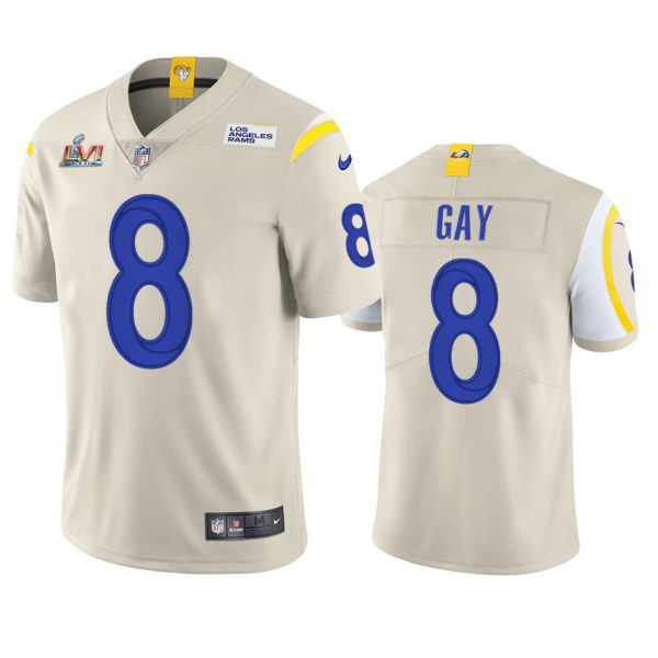 Superb Los Angeles Rams #8 Matt Gay Men's Super Bowl LVI Patch Vapor Limited NFL Jersey Bone Collectors this is a must have Add this Rams item to your collection