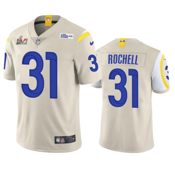 HighQuality Los Angeles Rams #31 Robert Rochell Men's Super Bowl LVI Patch Vapor Limited NFL Jersey Bone Retailers boost your inventory Order these popular Rams products