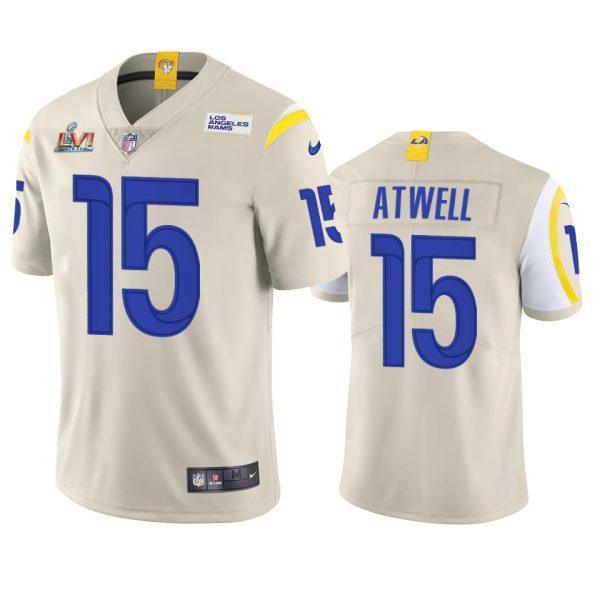 Stunning Los Angeles Rams #15 Tutu Atwell Men's Super Bowl LVI Patch Vapor Limited NFL Jersey Bone Sports enthusiasts Seize the opportunity Order your Rams merchandise