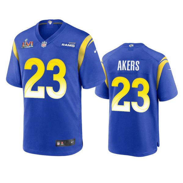 Gorgeous Los Angeles Rams #23 Cam Akers Men's Super Bowl LVI Patch Game NFL Jersey Royal Retailers boost your inventory Order these popular Rams products