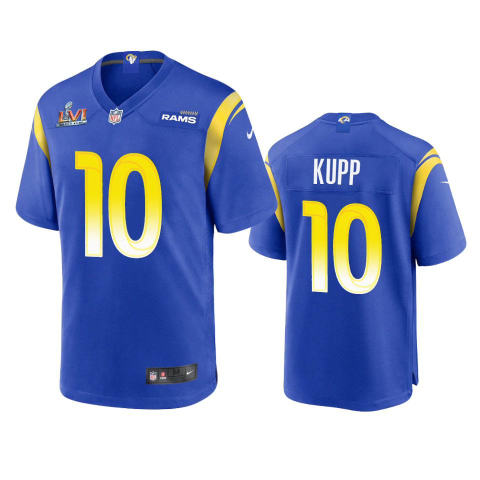 Fantastic Los Angeles Rams #10 Cooper Kupp Men's Super Bowl LVI Patch Game NFL Jersey Royal For a short time available Don't miss your chance to own Rams clothing