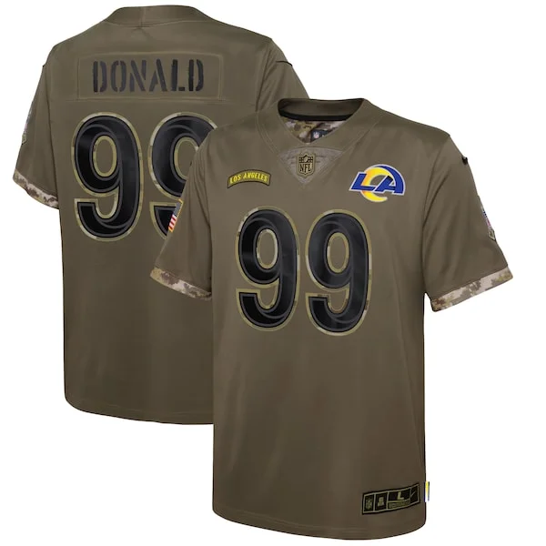 Stunning Aaron Donald Los Angeles Rams Nike Youth 2022 Salute To Service Player Limited Jersey Olive With high demand Order now to wear your Rams pride