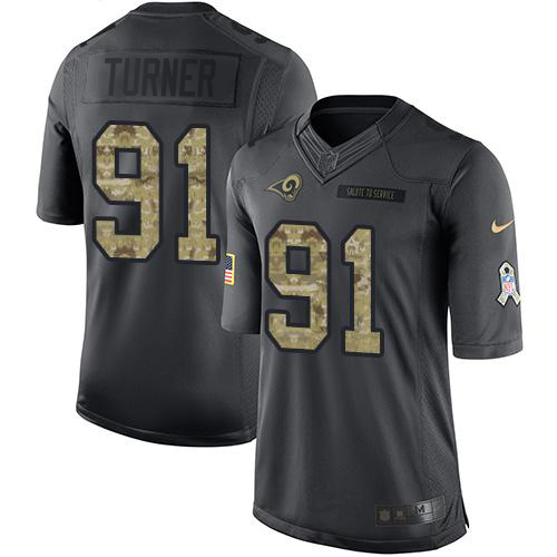 Delightful Rams #91 Kobie Turner Black Youth Stitched NFL Limited 2016 Salute to Service Jersey Hurry Exclusive offer Place your order for Rams gear immediately