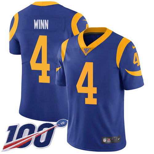 HighQuality Rams #4 Dresser Winn Royal Blue Alternate Youth Stitched NFL 100th Season Vapor Untouchable Limited Jersey With high demand Order now to wear your Rams pride