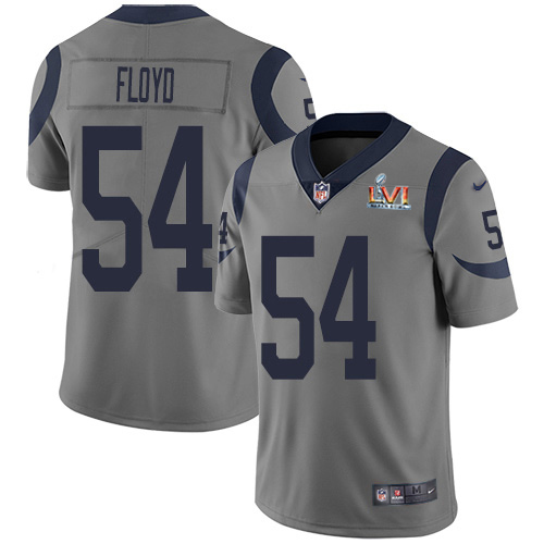 Outstanding Rams #54 Leonard Floyd Gray Super Bowl LVI Patch Youth Stitched NFL Limited Inverted Legend Jersey Limited stock Order now to show your love for the Rams