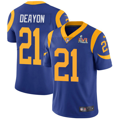 Superb Rams #21 Donte Deayon Royal Blue Alternate Super Bowl LVI Patch Youth Stitched NFL Vapor Untouchable Limited Jersey Retailers boost your inventory Order these popular Rams products