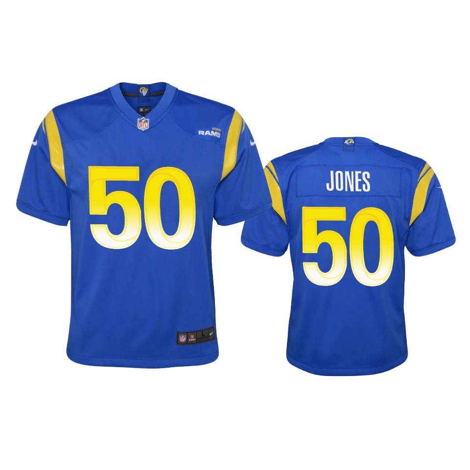 Stunning Los Angeles Rams #50 Ernest Jones Youth Game NFL Jersey Royal With high demand Order now to wear your Rams pride