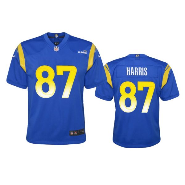 Outstanding Los Angeles Rams #87 Jacob Harris Youth Game NFL Jersey Royal Act fast Only a few left Secure your Rams apparel today