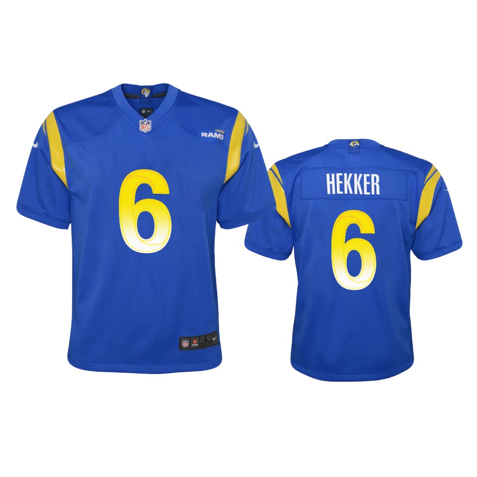 Gorgeous Los Angeles Rams #6 Johnny Hekker Youth Game NFL Jersey Royal Sports enthusiasts Seize the opportunity Order your Rams merchandise