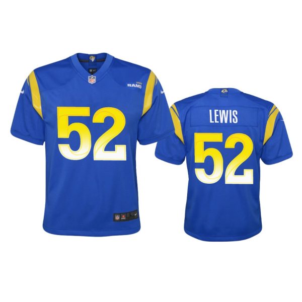 Gorgeous Los Angeles Rams #52 Terrell Lewis Youth Game NFL Jersey Royal Limited stock Order now to show your love for the Rams