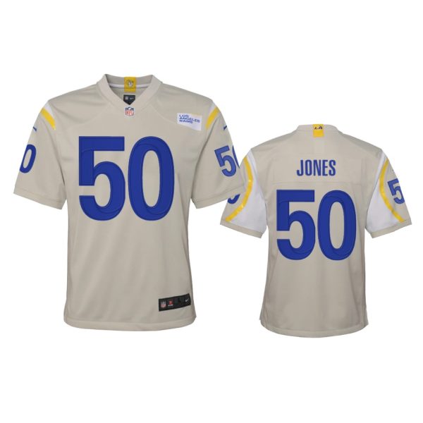 HighQuality Los Angeles Rams #50 Ernest Jones Youth Game NFL Jersey Bone Hurry Exclusive offer Place your order for Rams gear immediately