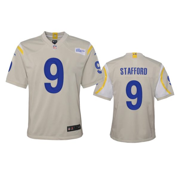 Exceptional Los Angeles Rams #9 Matthew Stafford Youth Game NFL Jersey Bone For a short time available Don't miss your chance to own Rams clothing