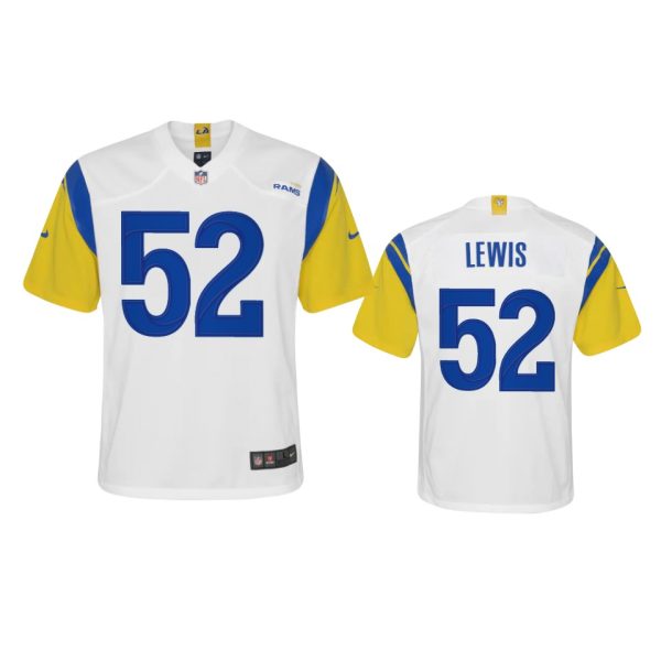 Amazing Los Angeles Rams #52 Terrell Lewis Youth Alternate Game NFL Jersey White With high demand Order now to wear your Rams pride