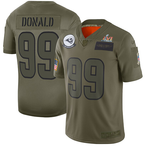 Exceptional Rams #99 Aaron Donald Camo Super Bowl LVI Patch Youth Stitched NFL Limited 2019 Salute To Service Jersey Sports enthusiasts Seize the opportunity Order your Rams merchandise