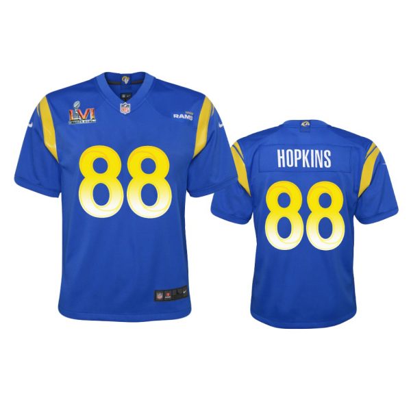 HighQuality Los Angeles Rams #88 Brycen Hopkins Youth Super Bowl LVI Patch Game NFL Jersey Royal Act fast Only a few left Secure your Rams apparel today