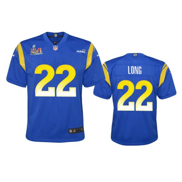 Superb Los Angeles Rams #22 David Long Youth Super Bowl LVI Patch Game NFL Jersey Royal With high demand Order now to wear your Rams pride
