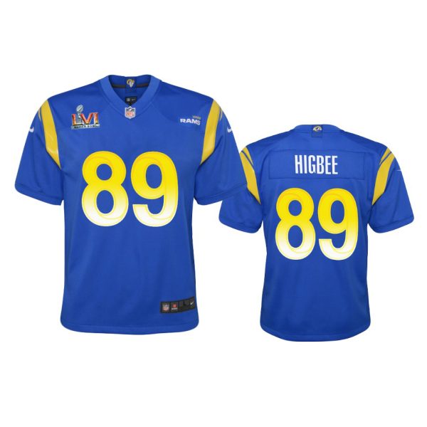 Premium Los Angeles Rams #89 Tyler Higbee Youth Super Bowl LVI Patch Game NFL Jersey Royal Be among the first to own Order your Rams stuff right away
