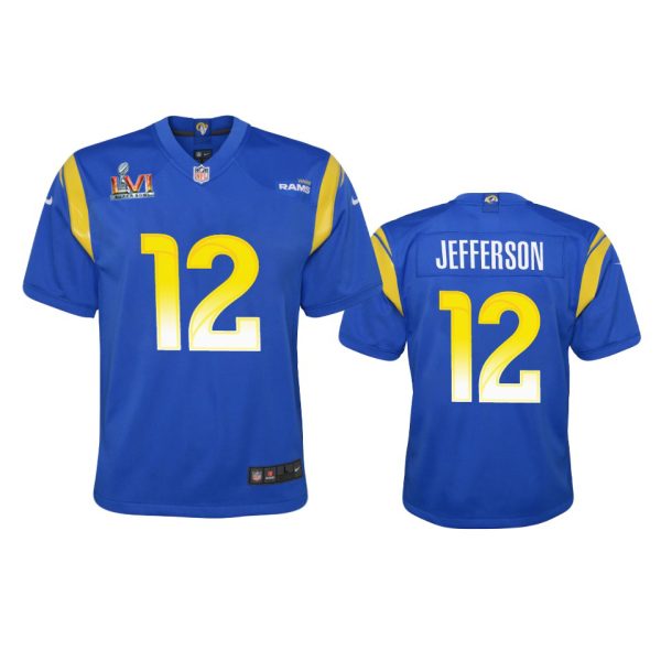 Amazing Los Angeles Rams #12 Van Jefferson Youth Super Bowl LVI Patch Game NFL Jersey Royal For a short time available Don't miss your chance to own Rams clothing