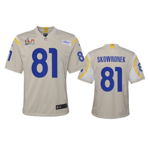 Fantastic Los Angeles Rams #81 Ben Skowronek Youth Super Bowl LVI Patch Game NFL Jersey Bone Collectors this is a must have Add this Rams item to your collection