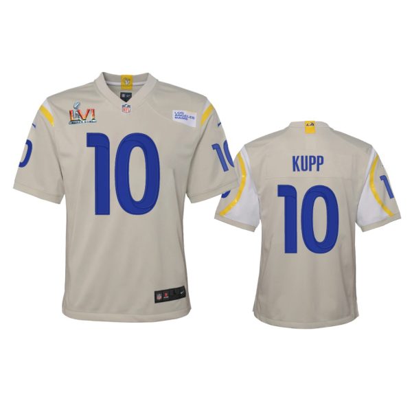 Superb Los Angeles Rams #10 Cooper Kupp Youth Super Bowl LVI Patch Game NFL Jersey Bone For a short time available Don't miss your chance to own Rams clothing