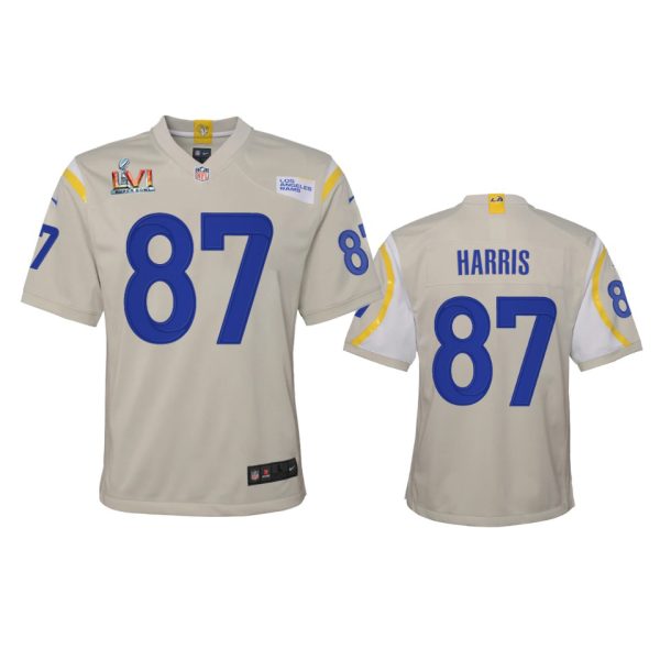 HighQuality Los Angeles Rams #87 Jacob Harris Youth Super Bowl LVI Patch Game NFL Jersey Bone For a short time available Don't miss your chance to own Rams clothing
