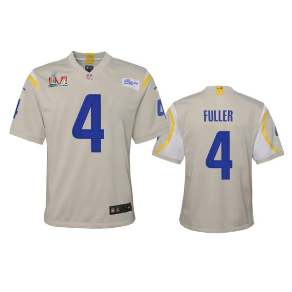 Fantastic Los Angeles Rams #4 Jordan Fuller Youth Super Bowl LVI Patch Game NFL Jersey Bone Retailers boost your inventory Order these popular Rams products