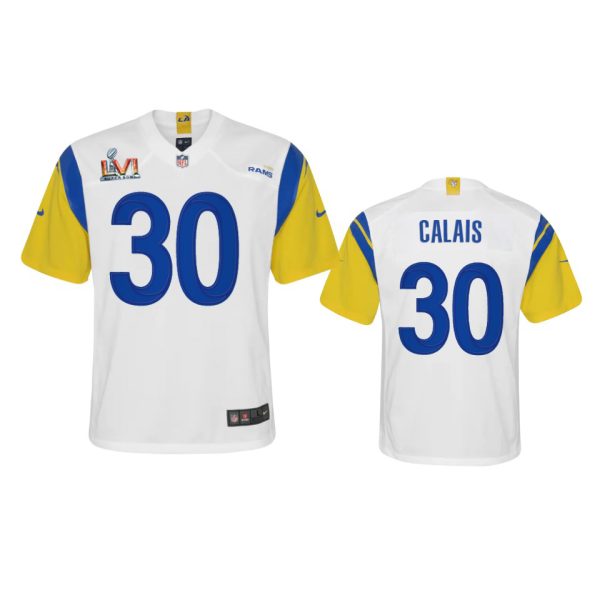 Exceptional Los Angeles Rams #30 Raymond Calais Youth Super Bowl LVI Patch Alternate Game NFL Jersey White Sports enthusiasts Seize the opportunity Order your Rams merchandise