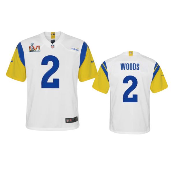 Amazing Los Angeles Rams #2 Robert Woods Youth Super Bowl LVI Patch Alternate Game NFL Jersey White Be among the first to own Order your Rams stuff right away