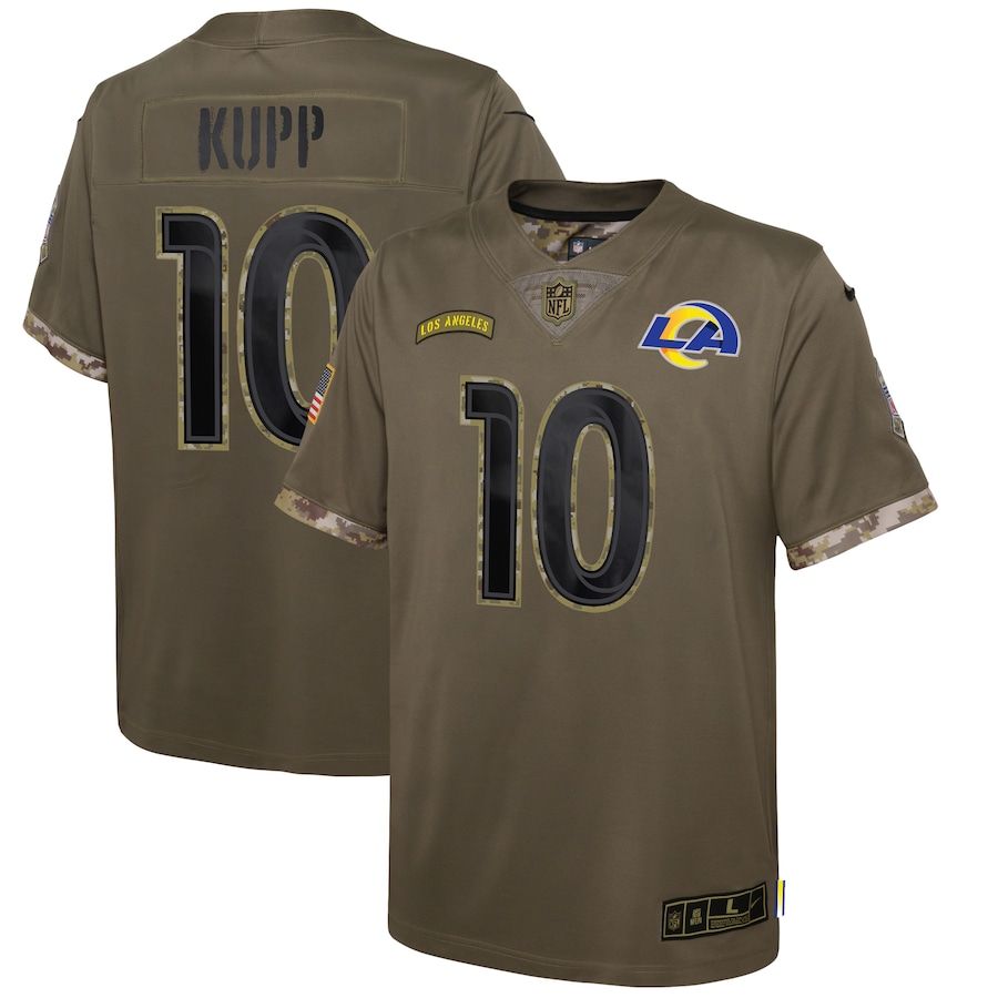 Stunning Los Angeles Rams #10 Cooper Kupp Youth 2022 Salute To Service Limited Jersey Olive For a short time available Don't miss your chance to own Rams clothing