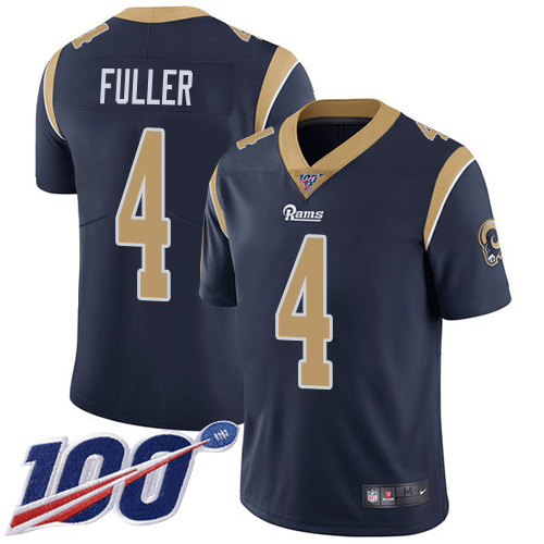 Outstanding Rams #4 Jordan Fuller Navy Blue Team Color Youth Stitched NFL 100th Season Vapor Untouchable Limited Jersey Retailers boost your inventory Order these popular Rams products