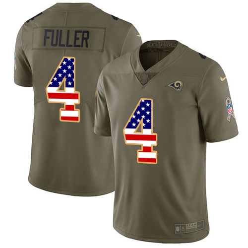Superb Rams #4 Jordan Fuller Olive/USA Flag Youth Stitched NFL Limited 2017 Salute To Service Jersey With high demand Order now to wear your Rams pride