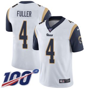 Stunning Rams #4 Jordan Fuller White Youth Stitched NFL 100th Season Vapor Untouchable Limited Jersey With high demand Order now to wear your Rams pride