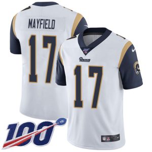 Superb Rams #17 Baker Mayfield White Youth Stitched NFL 100th Season Vapor Untouchable Limited Jersey For a short time available Don't miss your chance to own Rams clothing