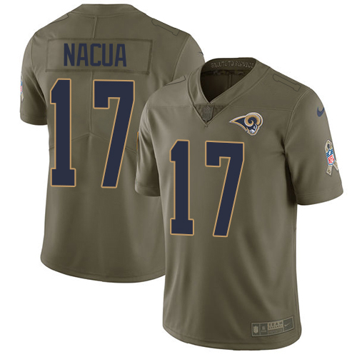 Delightful Rams #17 Puka Nacua Olive Youth Stitched NFL Limited 2017 Salute To Service Jersey For a short time available Don't miss your chance to own Rams clothing