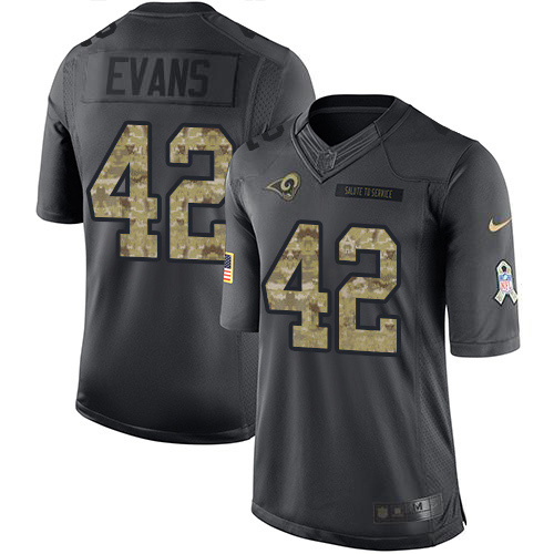 Stunning Rams #42 Ethan Evans Black Youth Stitched NFL Limited 2016 Salute to Service Jersey For a short time available Don't miss your chance to own Rams clothing