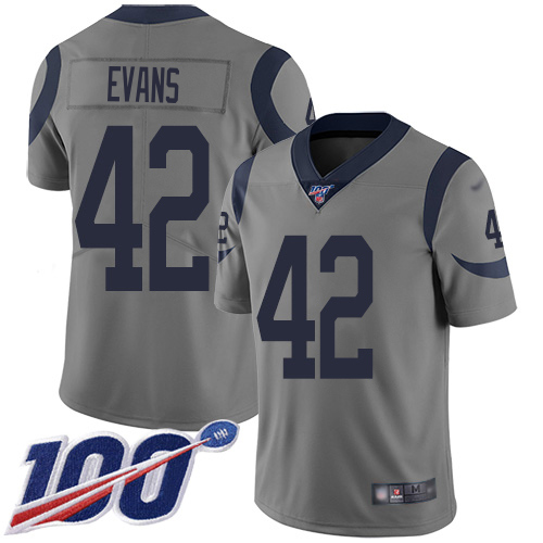 Delightful Rams #42 Ethan Evans Gray Youth Stitched NFL Limited Inverted Legend 100th Season Jersey With high demand Order now to wear your Rams pride